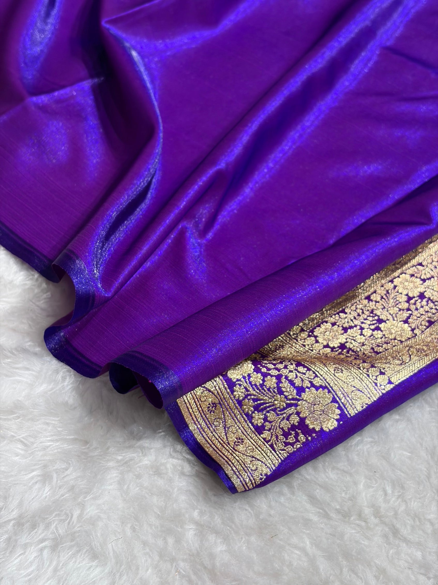 Purple Shades Banarasi Satin Silk Saree