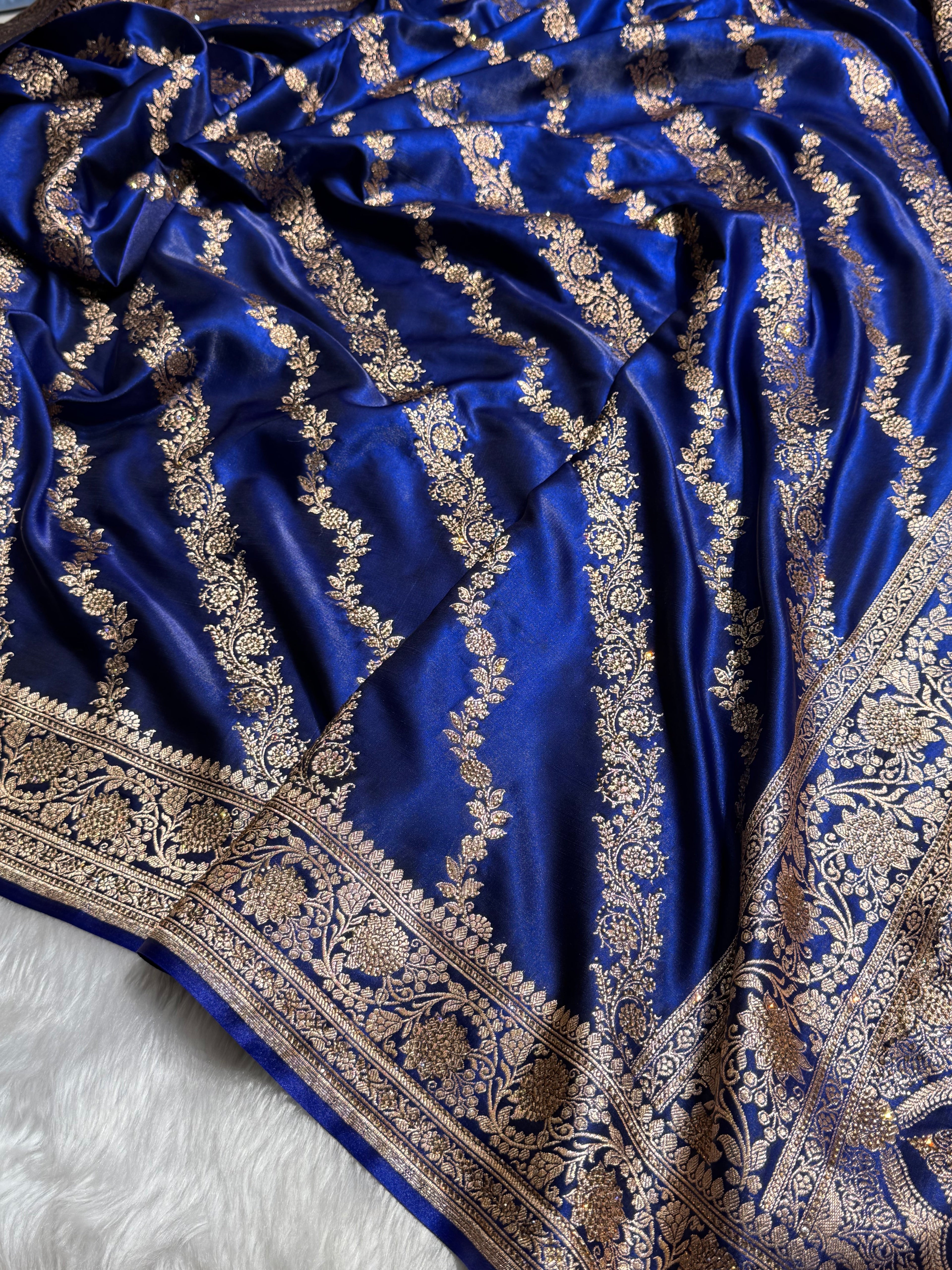 Bridal Royal Blue Cross with Swarovski Stone Work